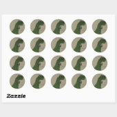 Sticker Rond ivrogne Dino (Feuille)