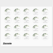 Sticker Rond Ivy et Fern Elegant Mariage ou Fiançailles bio (Feuille)