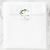Sticker Rond Ivy et Fern Elegant Mariage ou Fiançailles bio (Sac)