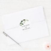 Sticker Rond Ivy et Fern Elegant Mariage ou Fiançailles bio (Enveloppe)