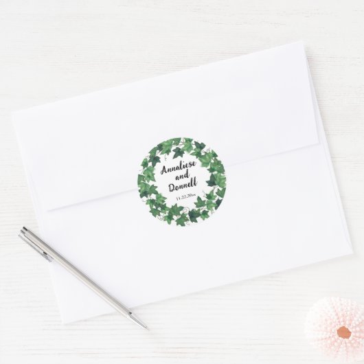 Sticker Rond Ivy Mariage (Enveloppe)