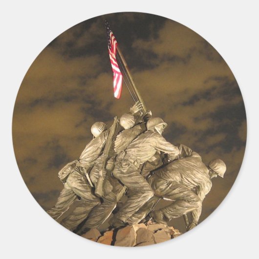 Sticker Rond Iwo Jima Memorial Arlington VA (Devant)