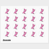 Sticker Rond Ixi rose (Feuille)