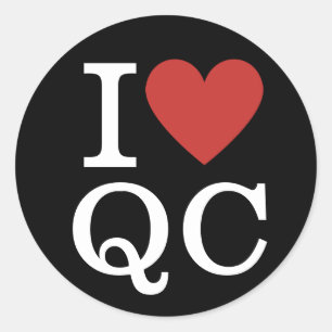 Sticker Rond J'❤️ adore ÉC Équipe de Contrôle de la Qualité PER