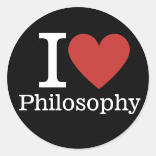 Sticker Rond J'❤️ Adore la Philosophie pour Étudiants/Enseignan