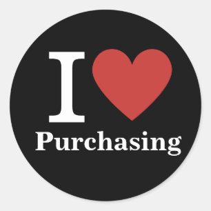 Sticker Rond J'❤️ Adore les Achats (pour les Employés) SUR MESU