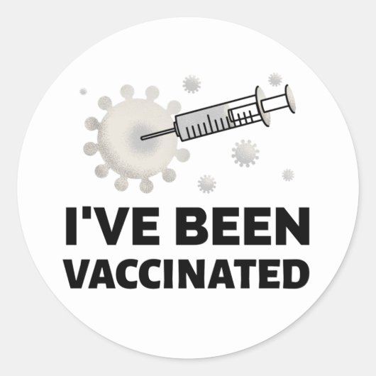 Sticker Rond J’ai été vacciné contre la typographie noire (Devant)
