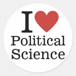 Sticker Rond J' ❤️ Aime la science politique pour les étudiants