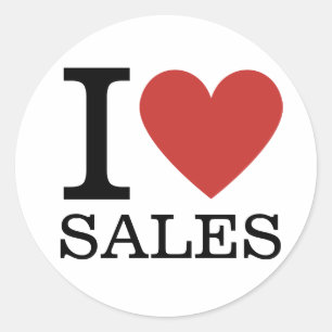 Sticker Rond J❤️Aime Les Ventes (Pour Les Employés) PERSONNALIS