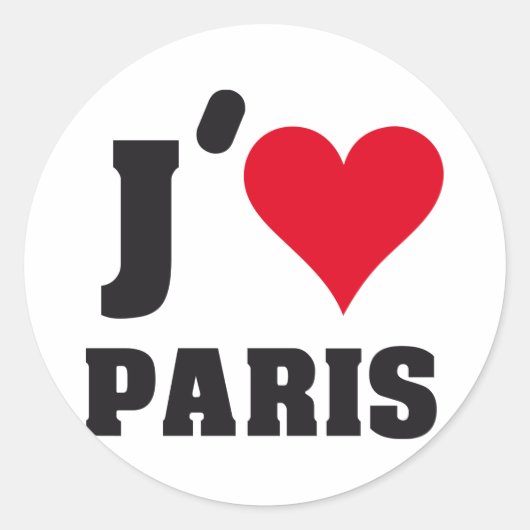 STICKER ROND J´AIME PARIS (Devant)