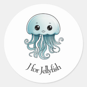 Sticker Rond J pour les méduses