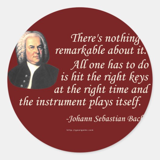 Sticker Rond J.S. Bach sur le jeu (Devant)