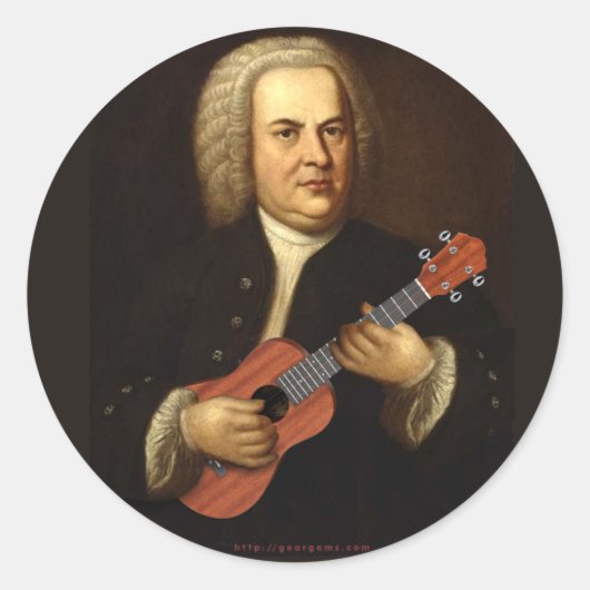 Sticker Rond J.S. Bach sur Uke (Devant)