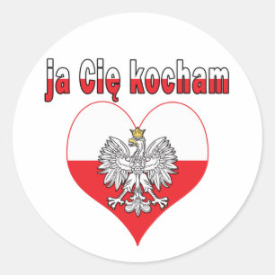 Sticker Rond ja Cie kocham Coeur de l'aigle