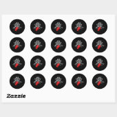 Sticker Rond Jab Cross Hook Uppercut Boxer Funny Boxer Trainin (Feuille)