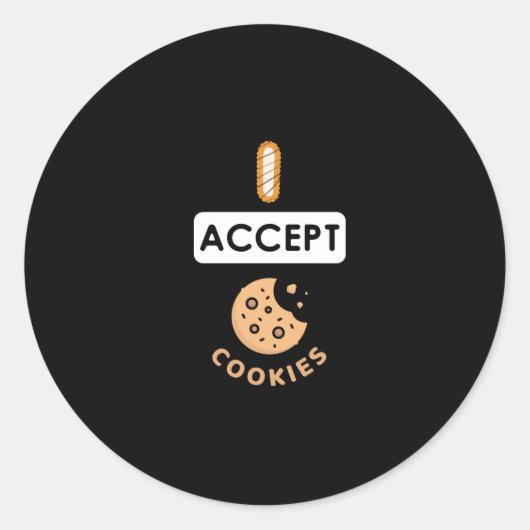 Sticker Rond J'accepte les cookies (Devant)