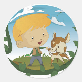 Sticker Rond Jack et le Beanstalk