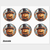 Sticker Rond Jack-o'-lantern (Feuille)
