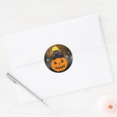 Sticker Rond Jack-o'-lantern & Owls (Enveloppe)