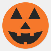 Sticker Rond Jack-o-lanterne Souriant visage orange noir (Devant)