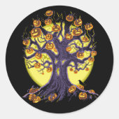 Sticker Rond Jack O'Lantern Tree (Devant)