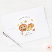 Sticker Rond Jack-o'lanterne | Joyeux traitement d'Halloween (Enveloppe)