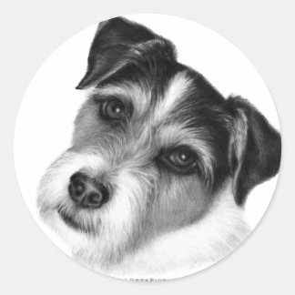 Sticker Rond Jack (Parson) Russell Terrier
