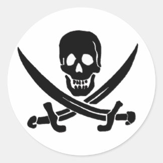 Sticker Rond Jack Rackham-Black