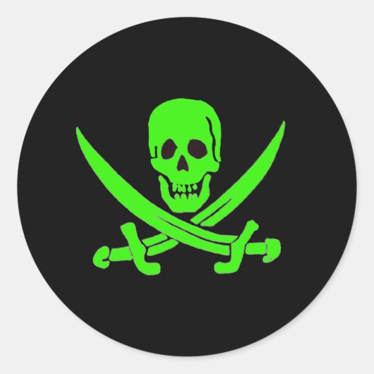 Sticker Rond Jack Rackham-Vert (Devant)