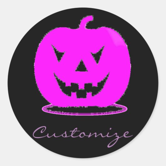 Sticker Rond Jack rose olantern Halloween Thunder_Cove (Devant)