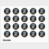 Sticker Rond Jack Russel Avec Peinture Collaire Impression (Feuille)