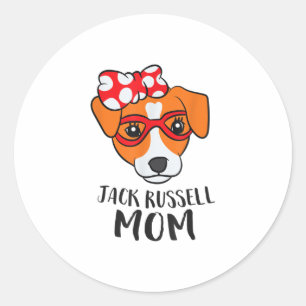 Sticker Rond Jack Russel Terrier Maman Chien Jack Russell Maman