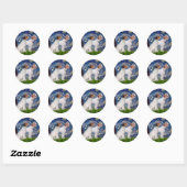 Sticker Rond Jack Russell Pair 4 - Nuit étoilée (Feuille)