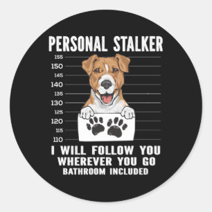 Sticker Rond Jack Russell Terrier Personal Stalker
