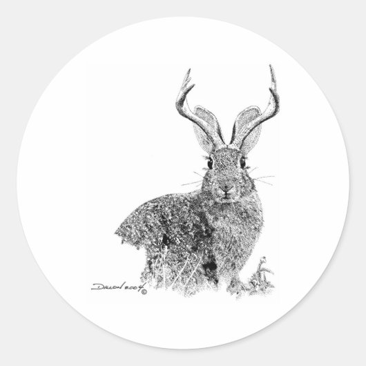 Sticker Rond Jackalope (Devant)