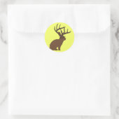 Sticker Rond jackalope avec collant de lunettes (Sac)
