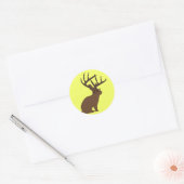 Sticker Rond jackalope avec collant de lunettes (Enveloppe)