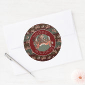 Sticker Rond Jackalope Hoppy Holidays (Enveloppe)