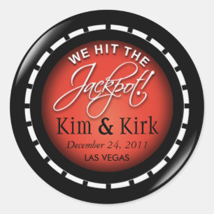 Sticker Rond Jackpot ! Las Vegas Newlyweds Casino Chip