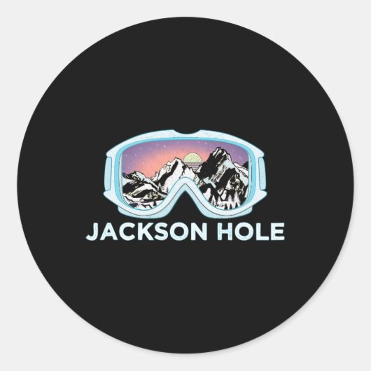 Sticker Rond Jackson Hole Ski Design Jackson Hole (Devant)