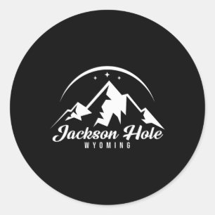 Sticker Rond Jackson Hole Wyoming Station de ski Ski Snowboardi