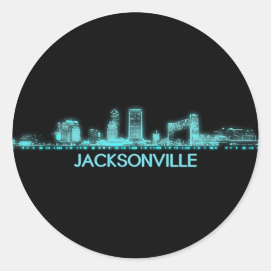 Sticker Rond Jacksonville Skyline (Devant)