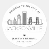 Sticker Rond Jacksonville Skyline | Message de bienvenue du Mar (Devant)
