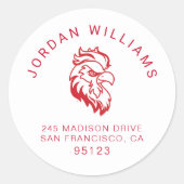 Sticker Rond Jacksonville State University Gamecocks Red Eagle (Devant)