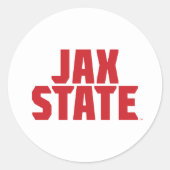 Sticker Rond Jacksonville State University JAX STATE Bold Red (Devant)