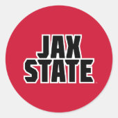 Sticker Rond Jacksonville State University JAX STATE Bold Text (Devant)