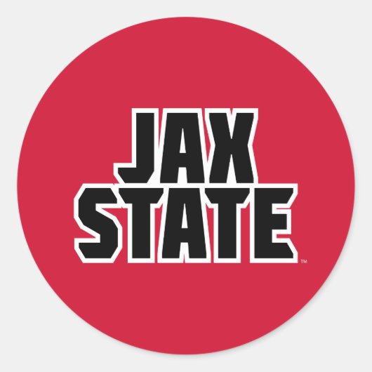 Sticker Rond Jacksonville State University JAX STATE Bold Text (Devant)