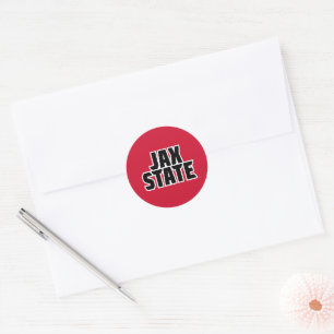 Sticker Rond Jacksonville State University JAX STATE Bold Text