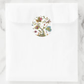 Sticker Rond Jacobean Crewel Brodery Arbre de vie (Sac)