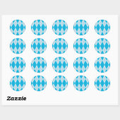 Sticker Rond Jacquard bleu (Feuille)
